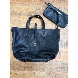 Tiffany & Co Black Reversible Suede Leather Small Tote Bag Detachable Pouch Case
